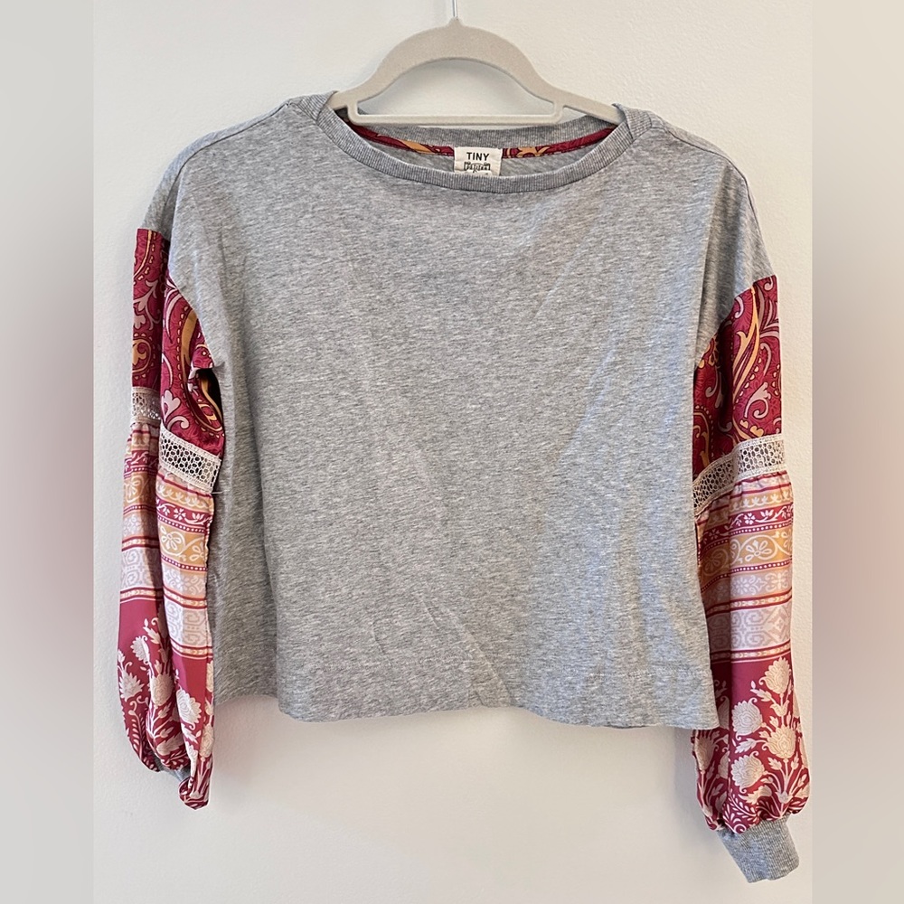 Anthropology TINY Petites cotton and silk mixed cropped top SZ XSP